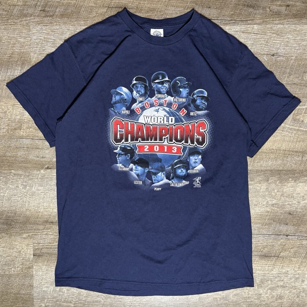 Boston Red Sox World Series Shirt Men's L 2013 Y2K Navy Blue